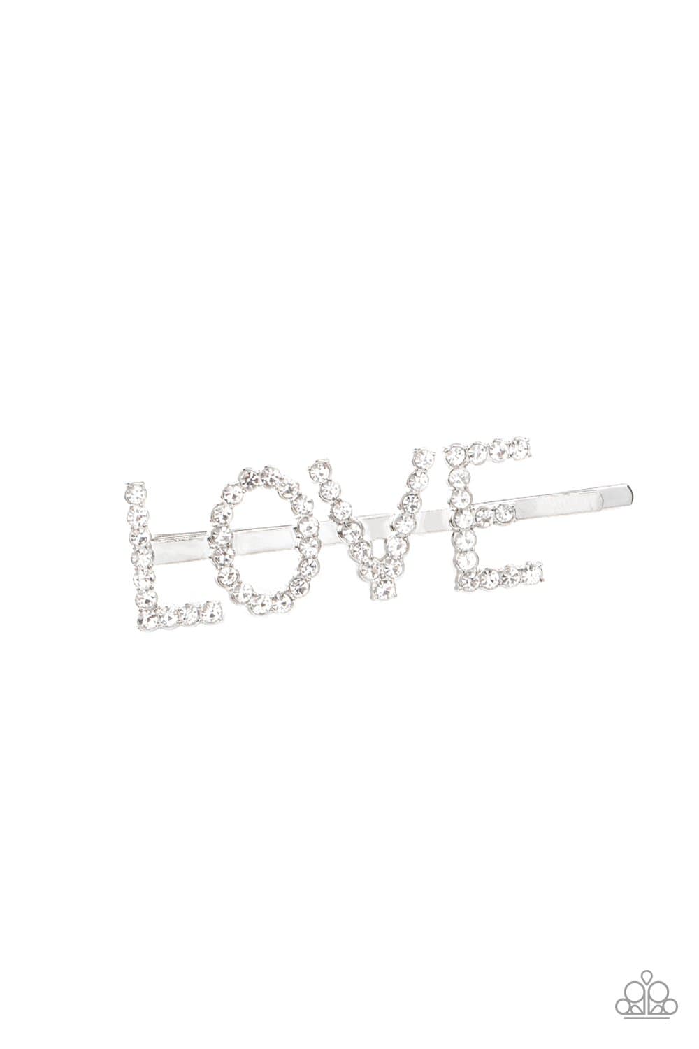 Paparazzi: All You Need Is Love - White Bobby Pin - Jewels N’ Thingz Boutique