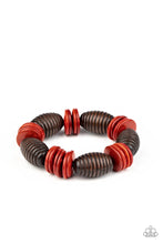 Load image into Gallery viewer, Paparazzi: Caribbean Castaway - Red/Brown Wooden Bracelet - Jewels N’ Thingz Boutique
