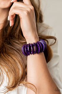 Paparazzi: Tropical Tiki Bar - Purple Wooden Bracelet - Jewels N’ Thingz Boutique