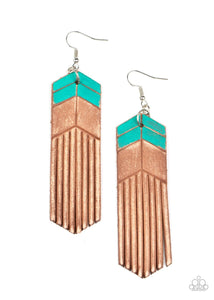 Paparazzi Accessories: Desert Trails - Blue/Turquoise Leather Earrings - Jewels N Thingz Boutique