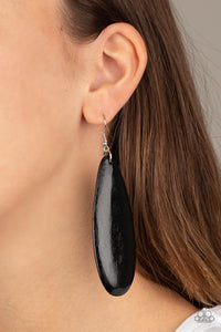 Paparazzi: Tropical Ferry - Black Wooden Earrings - Jewels N’ Thingz Boutique