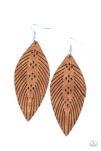 Paparazzi: Wherever The Wind Takes Me - Brown Leather Earrings - Jewels N’ Thingz Boutique
