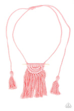 Load image into Gallery viewer, Paparazzi Accessories: Between You and MACRAME - Pink/Rose Tan Knotted Necklace - Jewels N Thingz Boutique