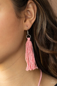 Paparazzi Accessories: Between You and MACRAME - Pink/Rose Tan Knotted Necklace - Jewels N Thingz Boutique