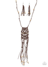 Load image into Gallery viewer, Paparazzi Accessories: Macrame Majesty - Brown/Wooden Beads Necklace - Jewels N Thingz Boutique