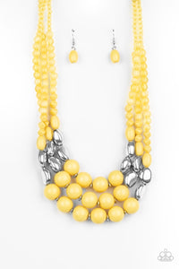 Paparazzi: Flamingo Flamboyance - Yellow Necklace - Jewels N’ Thingz Boutique