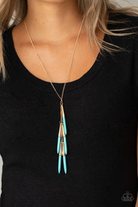 Paparazzi Accessories: PRIMITIVE and Proper - Blue/Turquoise Stone Necklace - Jewels N Thingz Boutique