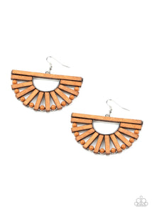 Paparazzi Accessories: Wooden Wonderland - Brown Earrings - Jewels N Thingz Boutique