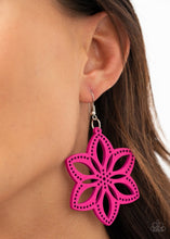 Load image into Gallery viewer, Paparazzi: Bahama Blossoms - Pink Wooden Peacock Earrings - Jewels N’ Thingz Boutique