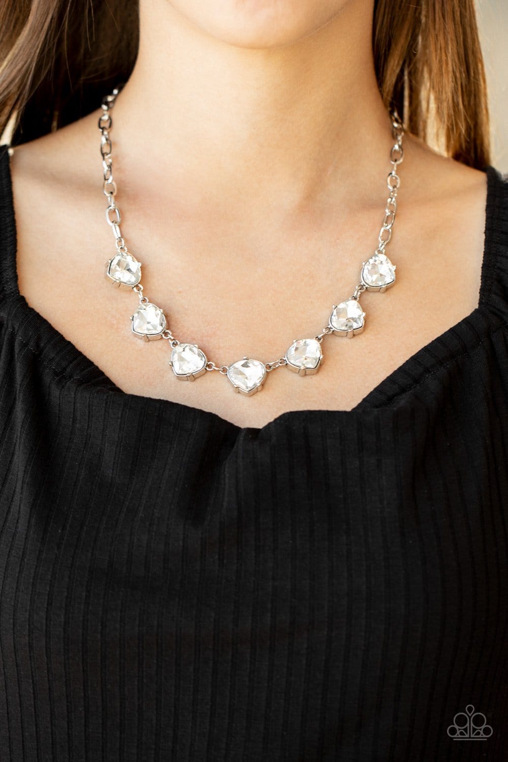 Paparazzi: Star Quality Sparkle - White Necklace - Jewels N’ Thingz Boutique