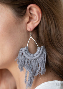 Paparazzi: Wanna Piece Of MACRAME? - Silver Earrings - Jewels N’ Thingz Boutique