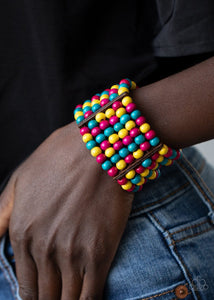 Paparazzi Accessories: Tanning in Tanzania - Multi Wooden Bracelet - Jewels N Thingz Boutique
