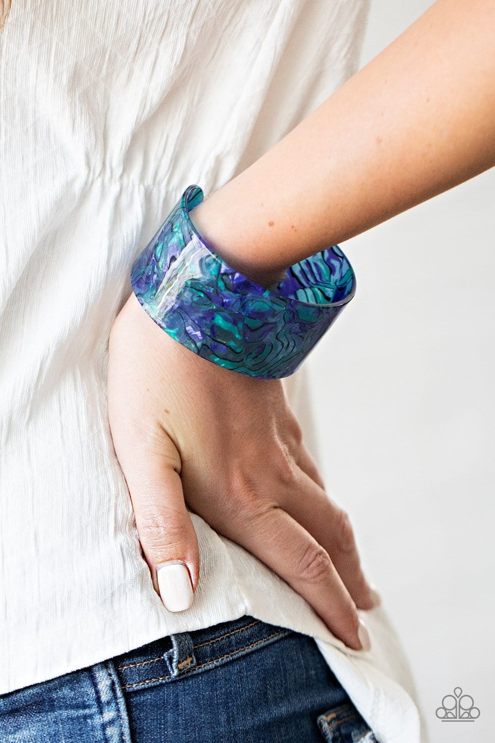 Paparazzi Accessories: Cosmic Couture Blue Acrylic Bracelet
