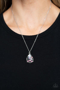 Paparazzi Accessories: Stormy Shimmer - Pink Rhinestone Pendant Necklace - Jewels N Thingz Boutique