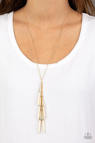 Paparazzi Accessories: PRIMITIVE and Proper - White Stone Necklace - Jewels N Thingz Boutique