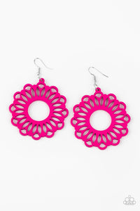 Paparazzi: Dominican Daisy - Pink Wooden Earrings - Jewels N’ Thingz Boutique
