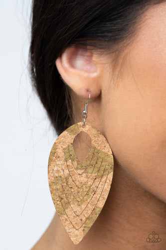 Paparazzi: Cork Cabana - Green Earrings - Jewels N’ Thingz Boutique