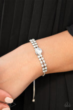 Load image into Gallery viewer, Paparazzi Accessories: Gorgeously Glitzy - White Bracelet - Life of the Party