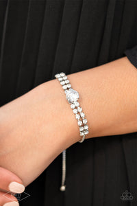 Paparazzi Accessories: Gorgeously Glitzy - White Bracelet - Life of the Party