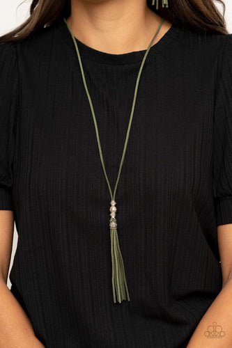 Paparazzi: Hold My Tassel - Green Necklace - Jewels N’ Thingz Boutique