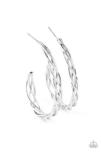 Paparazzi: Twisted Tango - Silver Hoop Earrings - Jewels N’ Thingz Boutique
