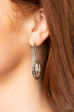 Load image into Gallery viewer, Paparazzi: Twisted Tango - Silver Hoop Earrings - Jewels N’ Thingz Boutique