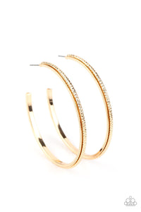 Paparazzi: Sultry Shimmer - Gold Diamond-Cut Hoop Earrings - Jewels N’ Thingz Boutique