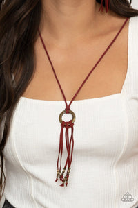 Paparazzi Accessories: Feel at HOMESPUN - Red Suede Necklace - Jewels N Thingz Boutique