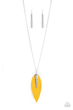 Load image into Gallery viewer, Paparazzi Accessories: Quill Quest - Yellow Leather Frame Necklace - Jewels N Thingz Boutique