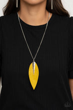 Load image into Gallery viewer, Paparazzi Accessories: Quill Quest - Yellow Leather Frame Necklace - Jewels N Thingz Boutique