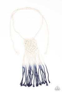 Paparazzi Accessories: Surfin The Net - White to Blue Macramé  Necklace - Jewels N Thingz Boutique
