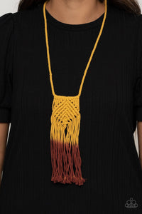 Paparazzi Accessories: Look At MACRAME Now - Yellow Tassel Necklace - Jewels N Thingz Boutique