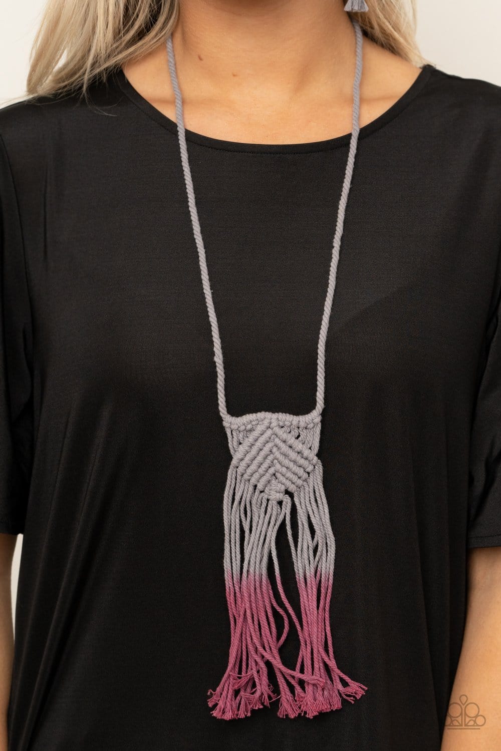 Paparazzi Accessories: Look At MACRAME Now - Purple Necklace - Jewels N Thingz Boutique