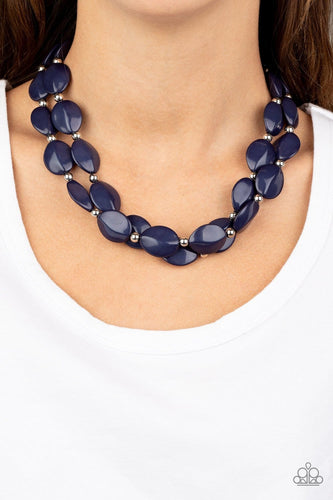 Paparazzi Accessories: Two-Story Stunner - Blue Necklace - Jewels N Thingz Boutique