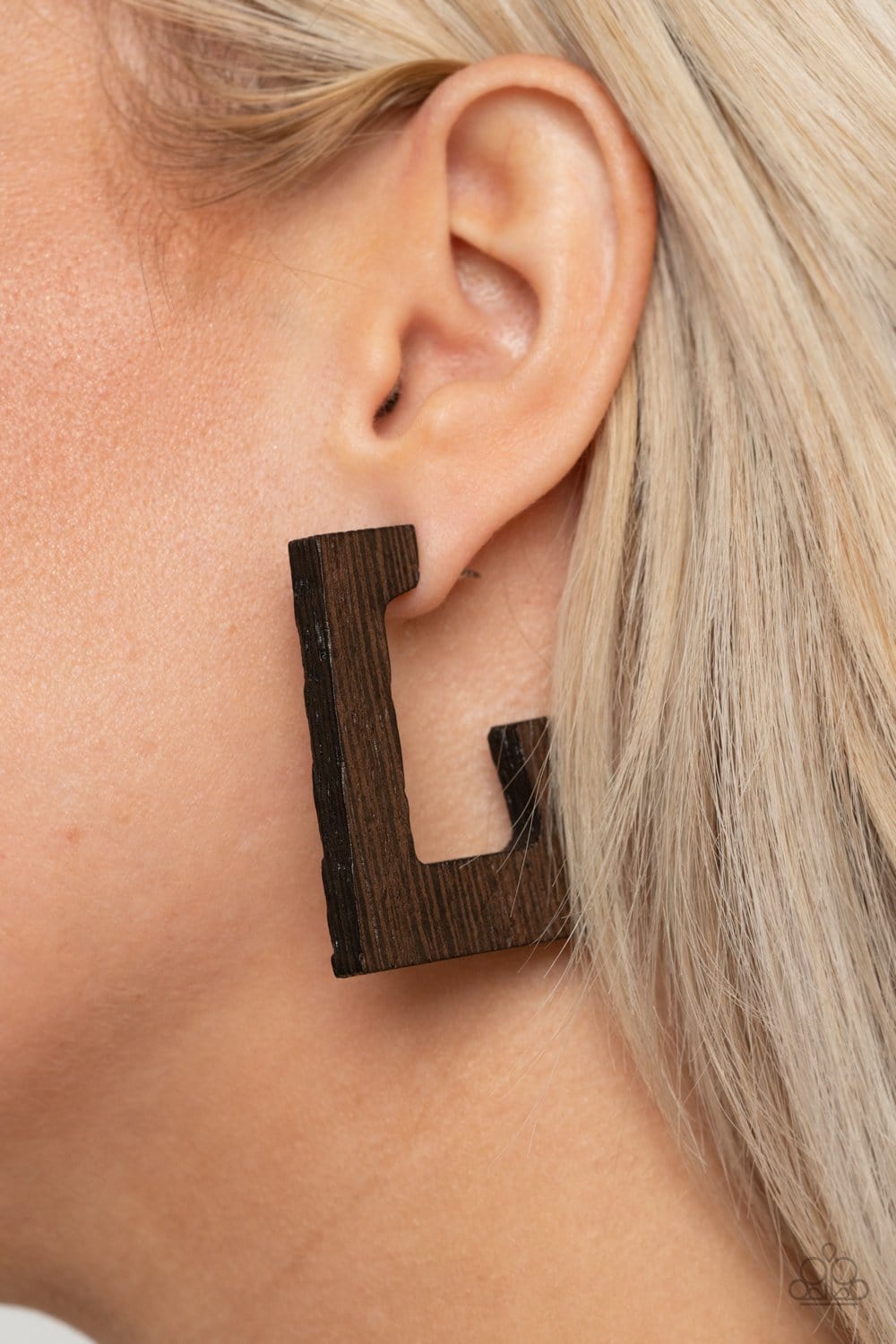 Paparazzi Accessories: The Girl Next OUTDOOR - Brown Wooden Earrings - Jewels N Thingz Boutique