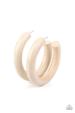 Load image into Gallery viewer, Paparazzi:  I WOOD Walk 500 Miles - White/Neutral Wooden Earrings - Jewels N’ Thingz Boutique