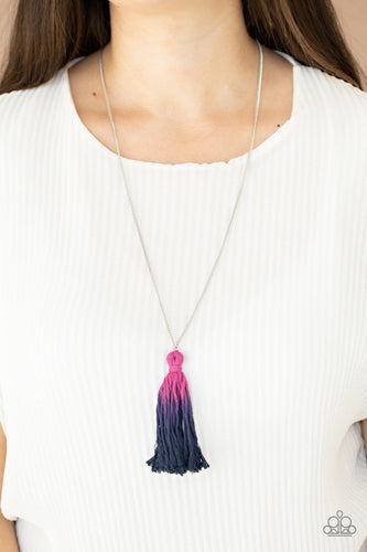 Paparazzi Accessories: Totally Tasseled - Multi (Purple to Blue) Necklace - Jewels N Thingz Boutique