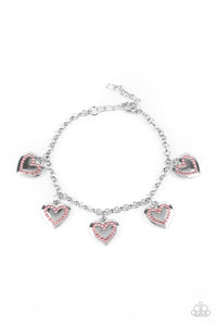 Paparazzi Accessories: Matchmaker, Matchmaker - Pink Heart Charm Bracelet - Jewels N Thingz Boutique