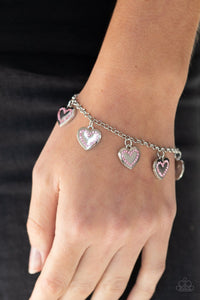 Paparazzi Accessories: Matchmaker, Matchmaker - Pink Heart Charm Bracelet - Jewels N Thingz Boutique