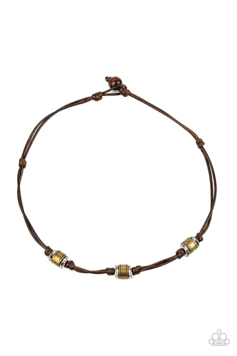 Paparazzi Accessories: Renegade Ranger - Brown/Brass Urban Necklace ...