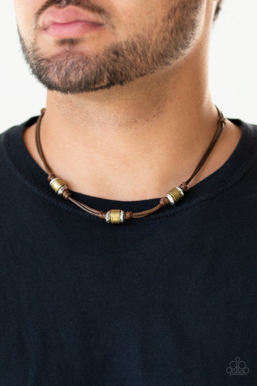 Paparazzi Accessories: Renegade Ranger - Brown/Brass Urban Necklace - Jewels N Thingz Boutique