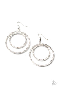 Paparazzi Accessories: Radiating Refinement - White Rhinestone Earrings - Jewels N Thingz Boutique