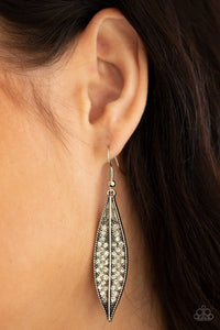Paparazzi Accessories: Hearty Harvest - White Rhinestone Earrings - Jewels N Thingz Boutique