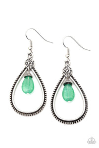 Paparazzi Accessories: Ill Believe It ZEN I See It - Green Teardrop Earrings - Jewels N Thingz Boutique