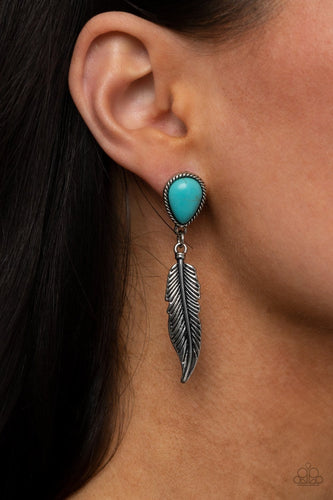 Paparazzi Accessories: Totally Tran-QUILL - Blue/Turquoise Earrings - Jewels N Thingz Boutique