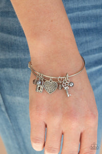 Paparazzi Accessories: Here Comes Cupid - Silver Pearls Charm Bracelet - Jewels N Thingz Boutique