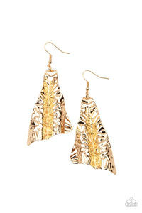 Paparazzi Accessories: How FLARE You! - Gold Earrings - Jewels N Thingz Boutique