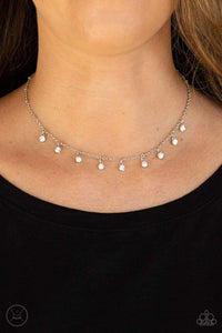 Paparazzi Accessories: Dainty Diva - Silver/White Rhinestone Choker - Jewels N Thingz Boutique