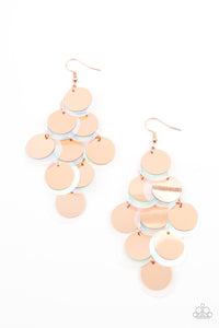 Paparazzi Accessories: Sequin Seeker - Copper Iridescent Earrings - Jewels N Thingz Boutique