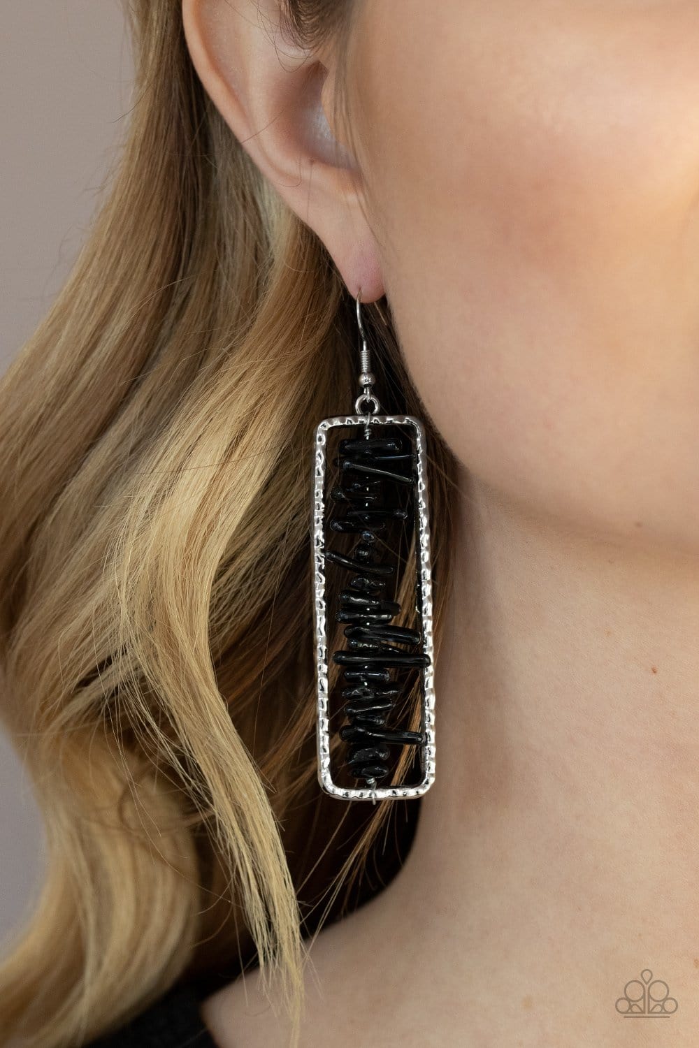 Paparazzi Accessories: Dont QUARRY, Be Happy - Black Earrings - Jewels N Thingz Boutique